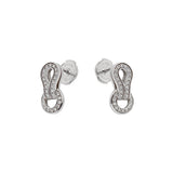 Cartier Agrafe Diamond 18k White Gold Stud Earrings 0003953