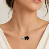 Cartier Caresse d'Orchidées Diamond and Onyx Necklace in 18k White Gold 0004051