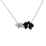 Cartier Caresse d'Orchidées Diamond and Onyx Necklace in 18k White Gold 0004051