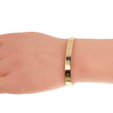 Cartier 18K Yellow Gold 1 Diamond Love Classic Cuff Bracelet Sz 17