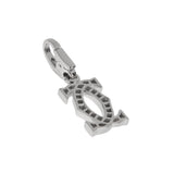 Cartier Double C Diamond Charm Pendant 18K White Gold Vintage 0004117