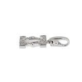 Cartier Double C Diamond Charm Pendant 18K White Gold Vintage 0004117