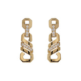 Cartier Fox Trot Diamond Drop Earrings — 18k Yellow Gold, 1980s Vintage 0003998a