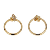Cartier Hindu Floral Diamond Vintage 18k Yellow Gold Hoop Earrings 0004010