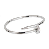 Cartier Juste un Clou 18K White Gold Classic Bracelet with Diamonds, Size 15 0003957