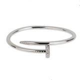 Cartier Juste un Clou 18K White Gold Classic Bracelet with Diamonds, Size 15 0003957