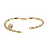 Cartier Juste un Clou 18K Yellow Gold Full Pave Diamond Nail Bangle Bracelet, Size 15 0003940