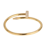 Cartier Juste un Clou 18K Yellow Gold Full Pave Diamond Nail Bangle Bracelet, Size 15 0003940