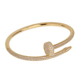 Cartier Juste un Clou 18K Yellow Gold Full Pave Diamond Nail Bangle Bracelet, Size 15 0003940