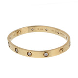 Cartier LOVE 10 Diamonds 18K Yellow Gold Size 17 Classic Bracelet 0004091
