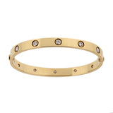 Cartier LOVE 10 Diamonds 18K Yellow Gold Size 17 Classic Bracelet 0004091