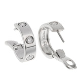 Cartier Love Classic 6 Diamond 18k White Gold Hoop Earrings