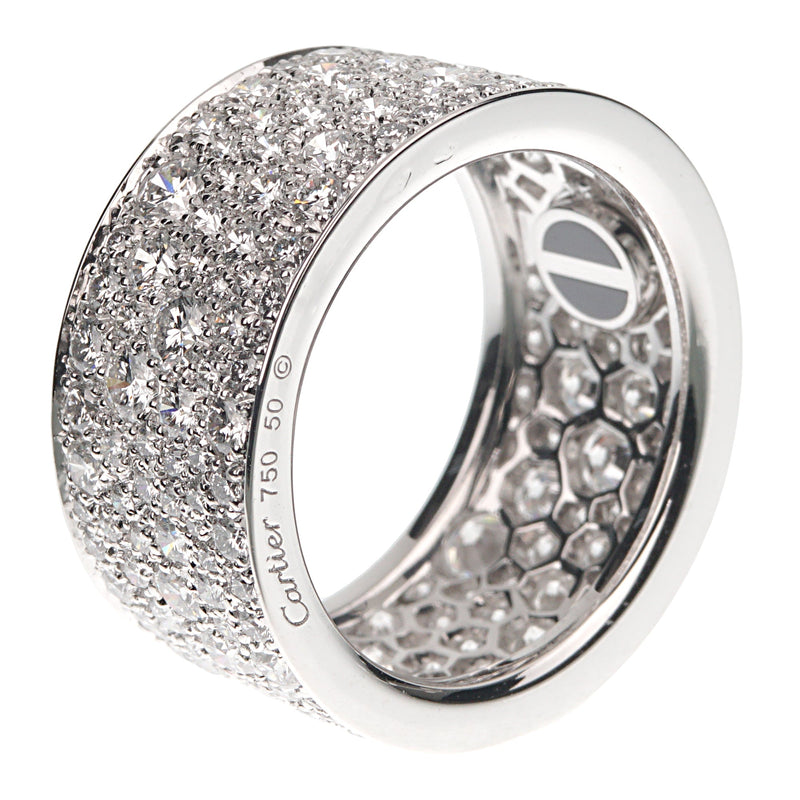 Cartier Love Ceramic Pave Diamond White Gold Ring 0003076