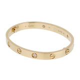 Cartier Love Classic 4 Diamond 18k Yellow Gold Bangle Bracelet Sz 16