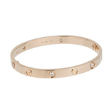 Cartier Love Classic Bracelet — 18K Rose Gold, 4 Diamonds, Size 17 0003962