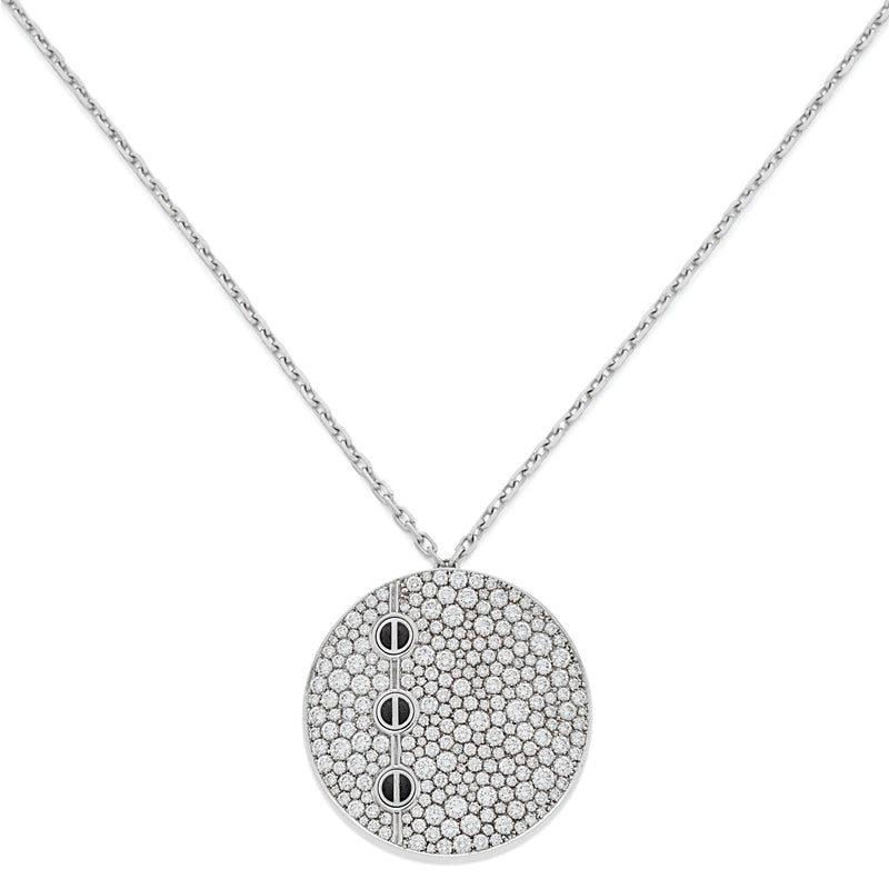 Cartier Love Pave Diamond White Gold Necklace 0003421