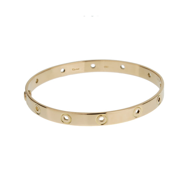 Cartier Love Series Vintage 18k Yellow Gold Bangle Bracelet 7"