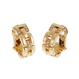 Cartier Maillon Panthere 18k Yellow Gold Diamond Hoop Earrings 0003947