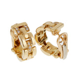 Cartier Maillon Panthere 18k Yellow Gold Diamond Hoop Earrings 0003947