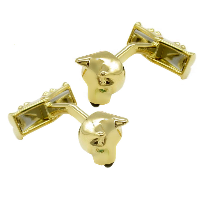 Cartier Panthere Bamboo Vintage Yellow Gold Cufflinks 0003459