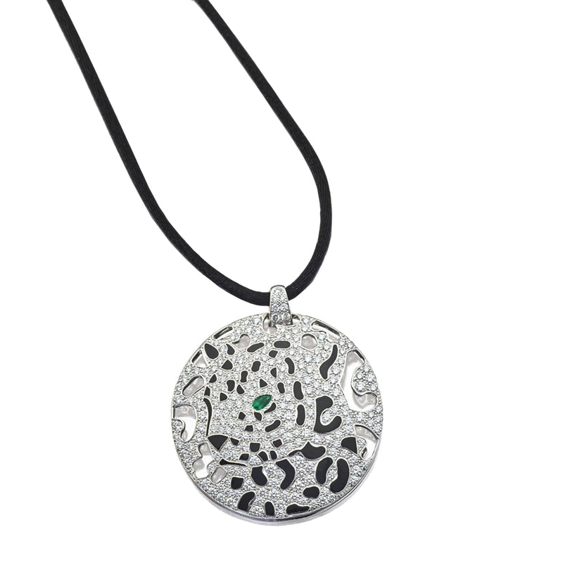 Cartier Panthere Diamond 18k White Gold Pendant Necklace – Opulent