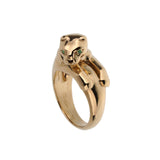 Cartier Panthere Vintage Emerald Onyx Yellow Gold Ring Sz 5 3/4 0004134