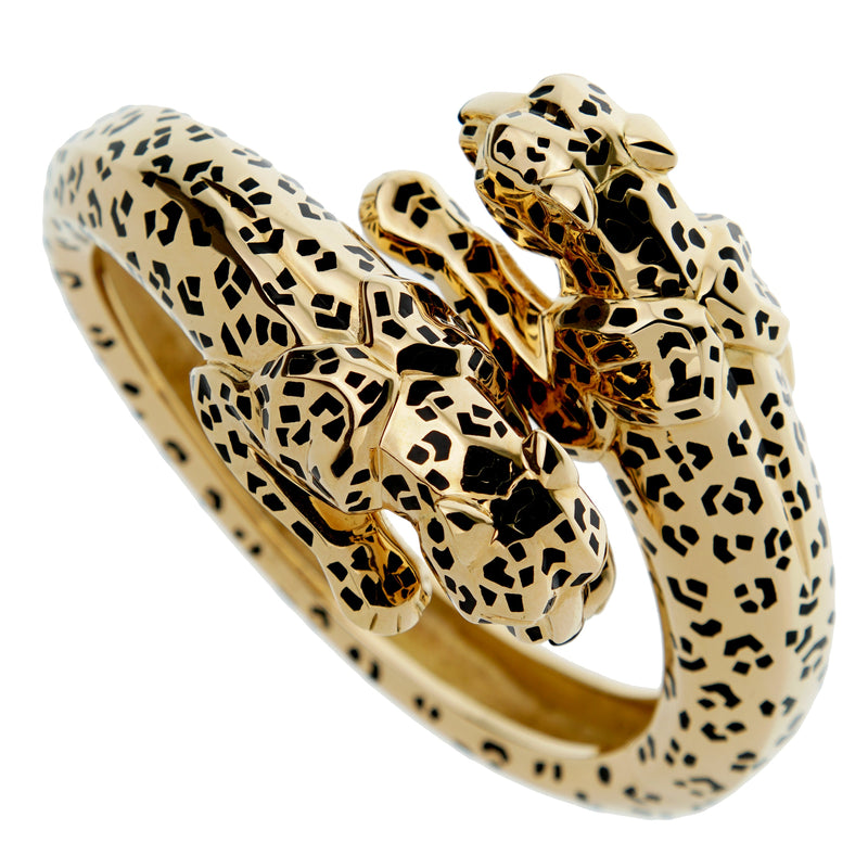 Concours D'Etrier' Wide Enamel Bangle Bracelet, Gold – Gleem & Co