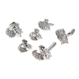 Cartier Squirrel Diamond Emerald Platinum White Gold Cufflink Set 0004019