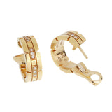 Cartier Tank Francaise 18K Yellow Gold Diamond Hoop Earrings 0003950