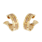 Cartier Tank Francaise 18K Yellow Gold Diamond Hoop Earrings 0003950