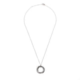 Cartier 18k White Gold Diamond Ceramic Trinity Pendant Necklace