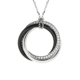 Cartier 18k White Gold Diamond Ceramic Trinity Pendant Necklace