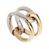 Cartier Vintage 18K Yellow & White Gold Interlocking Double Band Ring Sz 7 0003933