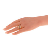 Cartier Vintage 18K Yellow & White Gold Interlocking Double Band Ring Sz 7 0003933