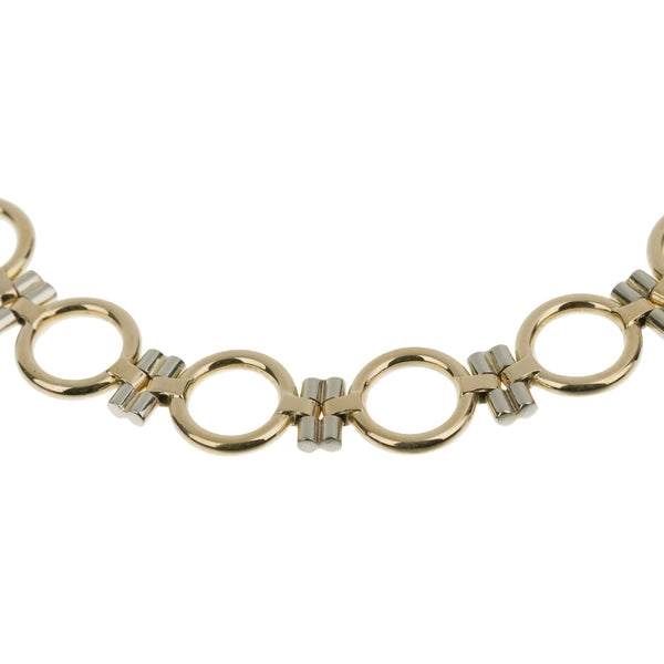Cartier Vintage Geometric Two Tone Gold Chain Bracelet 0003499