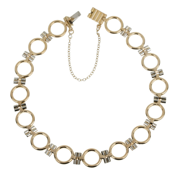 Cartier Vintage Geometric Two Tone Gold Chain Bracelet Opulent Jewelers