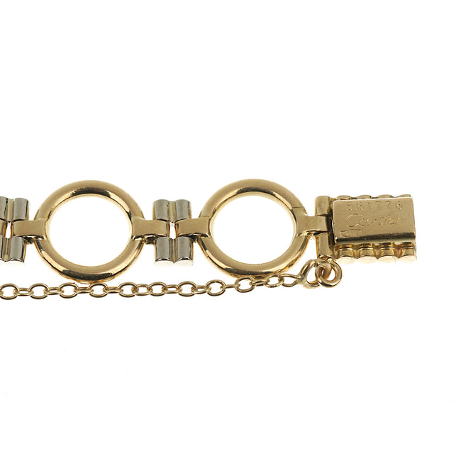 Cartier Vintage Geometric Two Tone Gold Chain Bracelet