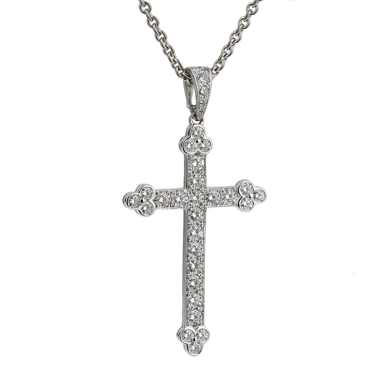 Cartier White Gold Diamond Cross Necklace 0003407