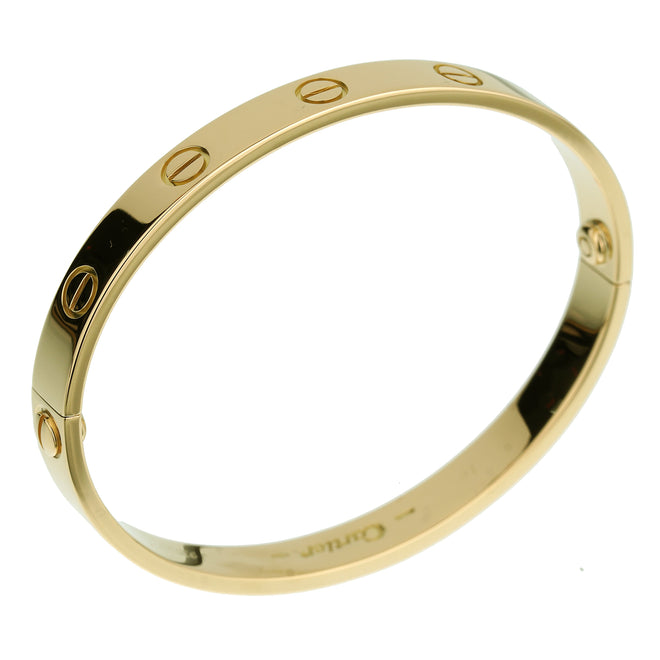 Cartier Yellow Gold Love Bangle Bracelet Sz 16