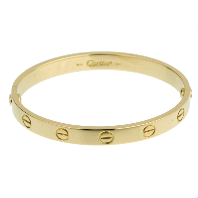 Cartier Yellow Gold Love Bangle Bracelet Sz 16