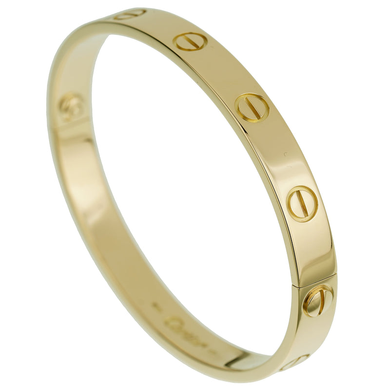 Cartier Yellow Gold Love Bangle Bracelet Sz 16