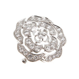 Chanel Bouton de Camelia Diamond Brooch Pendant 18K White Gold 0003986