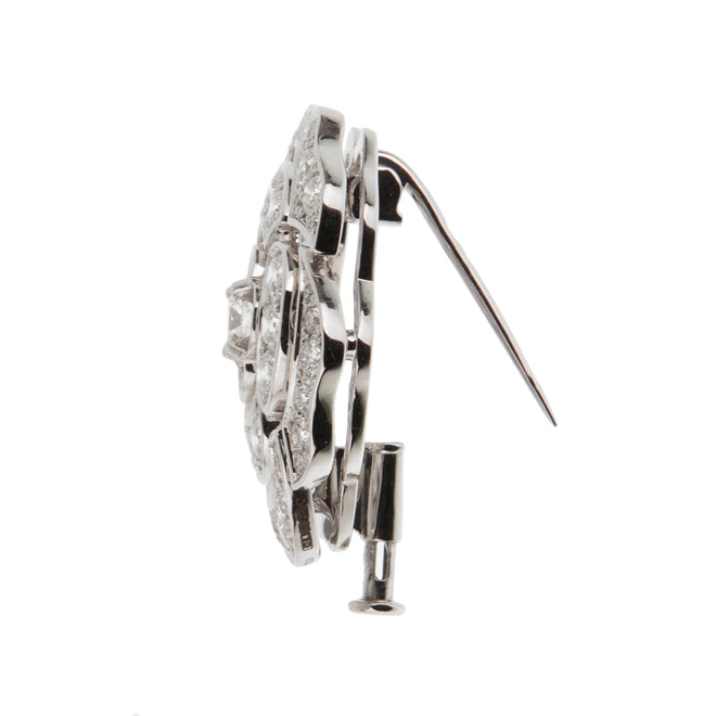 Chanel Bouton de Camélia Diamond Brooch Pendant 18k White Gold