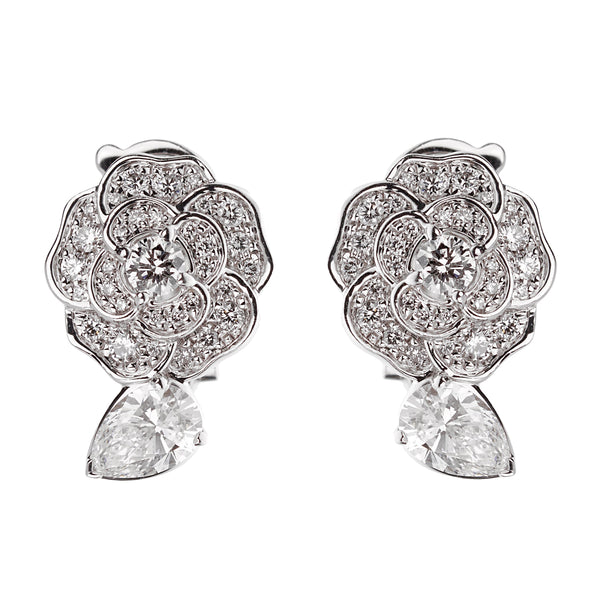 Chanel Camelia Precieux Diamond White Gold Earrings