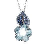 Chanel Camellia Sapphire White Gold Pendant Necklace