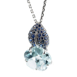 Chanel Camellia Sapphire White Gold Pendant Necklace