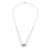 Chanel Coco Crush 18k White Gold Diamond Quilted Necklace 0003970