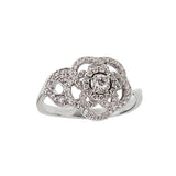 Chanel Fil de Camelia Diamond Ring 18K White Gold Sz 5 1srep38458c