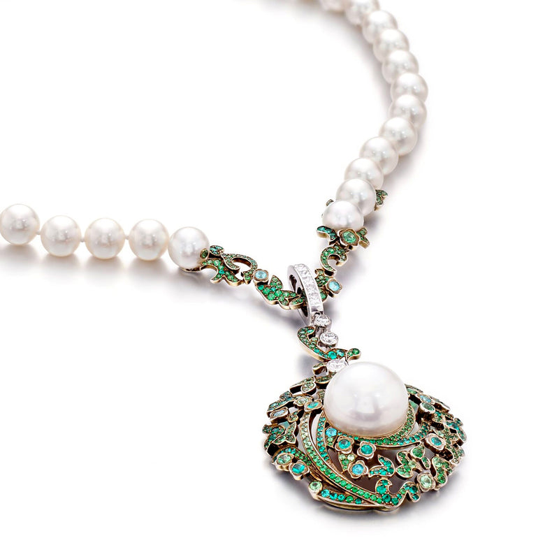Chanel Pearl Paraiba Tourmaline Diamond Necklace