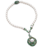 Chanel Pearl Paraiba Tourmaline Diamond White Gold Necklace